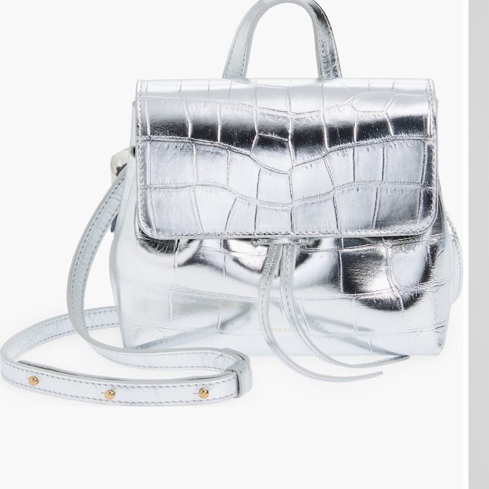 NWT! Mansur Gavriel Mini Soft Lady Croc Embossed Leather Bag.